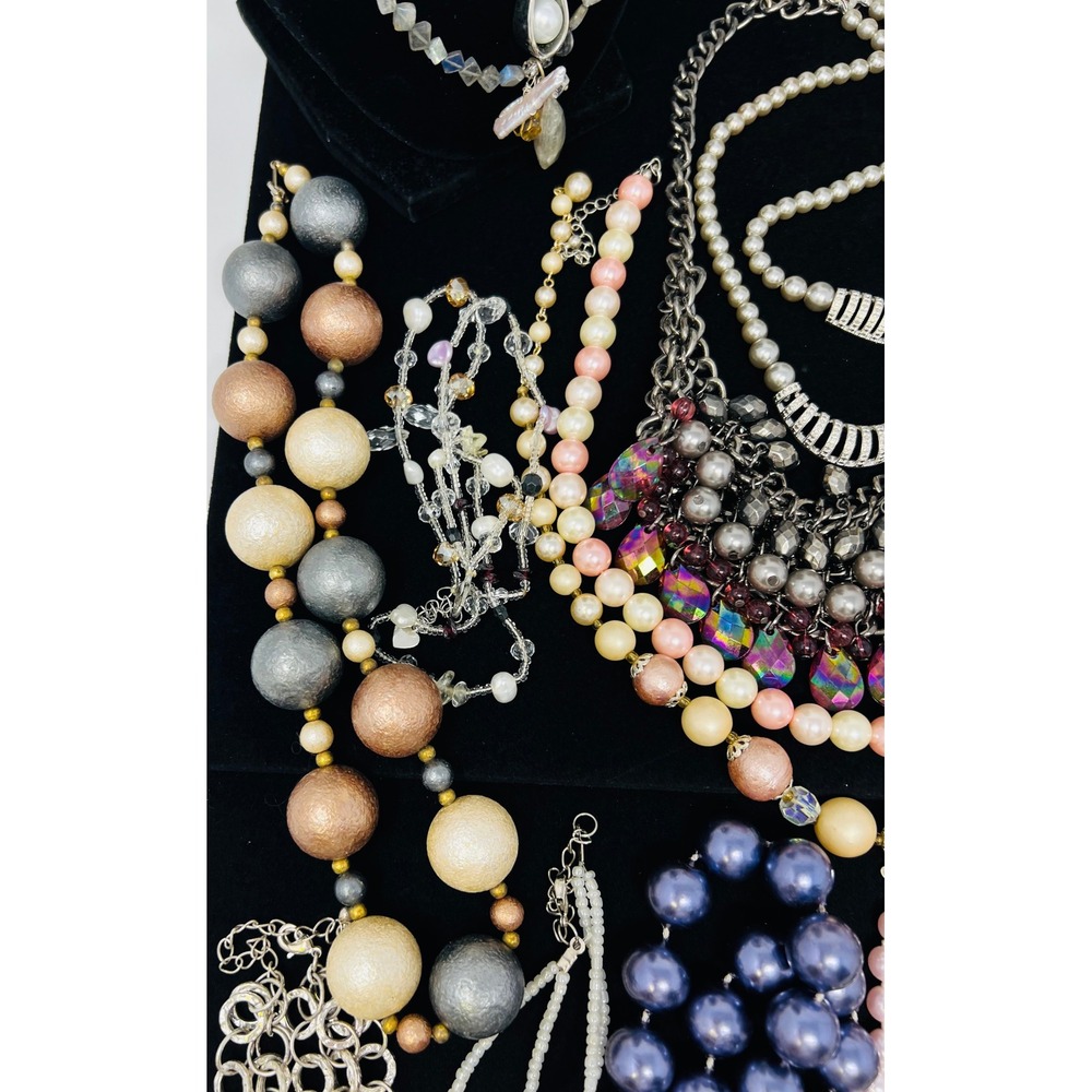 Vintage to Modern Pearl Necklace & Bracelet Gold & Silver Tone Beaded Lot of 30 - Picture 9 of 16